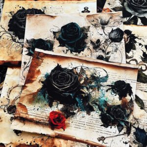 dark rose vintage junk journal background paper b4