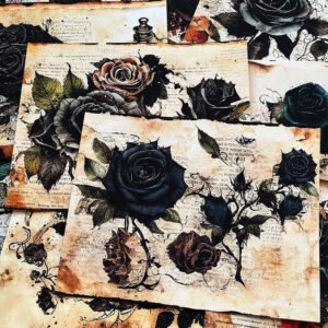 dark rose vintage junk journal background paper b5