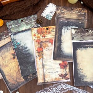 Dark Vintage Background Scrapbook Paper  - Roses, Forest, Leaves