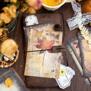 dark vintage background scrapbook paper roses forest leaves b3
