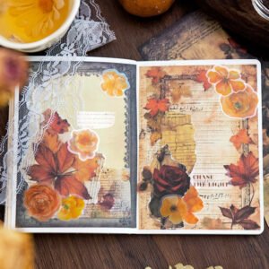 dark vintage background scrapbook paper roses forest leaves b4