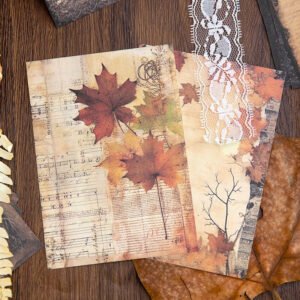 dark vintage background scrapbook paper roses forest leaves b6