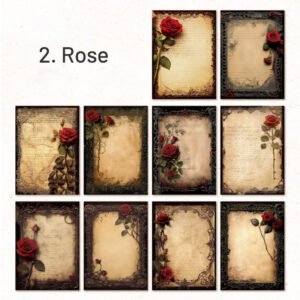 dark vintage background scrapbook paper roses forest leaves sku 2