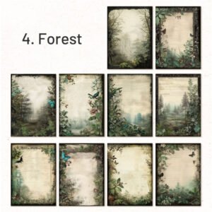 dark vintage background scrapbook paper roses forest leaves sku 4