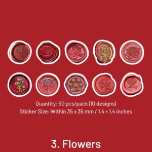 Daydreamer Wax Seal Design Stickers - Flowers, Leaves, Animals, Words daydreamer wax seal design stickers flowers leaves animals words sku 3