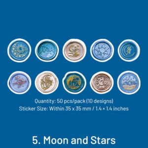 Daydreamer Wax Seal Design Stickers - Flowers, Leaves, Animals, Words daydreamer wax seal design stickers flowers leaves animals words sku 5