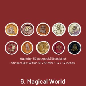 Daydreamer Wax Seal Design Stickers - Flowers, Leaves, Animals, Words daydreamer wax seal design stickers flowers leaves animals words sku 6