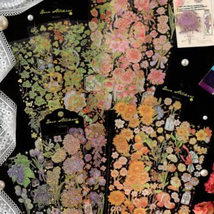 Dazzling Transparent Clear Transparent Floral Journal Sticker