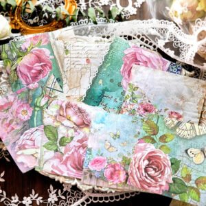 dedicated to the rose series vintage scrapbook paper b3
