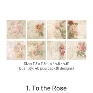 dedicated to the rose series vintage scrapbook paper sku 1