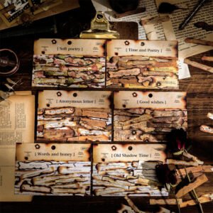 diary pieces burned long strip english sticker pack a
