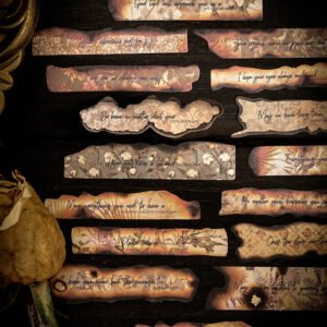 diary pieces burned long strip english sticker pack b2