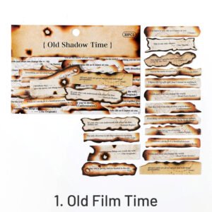 diary pieces burned long strip english sticker pack sku 1