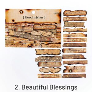diary pieces burned long strip english sticker pack sku 2