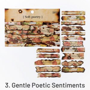 diary pieces burned long strip english sticker pack sku 3
