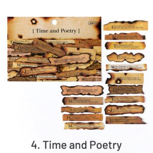 diary pieces burned long strip english sticker pack sku 4