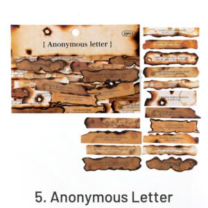 diary pieces burned long strip english sticker pack sku 5
