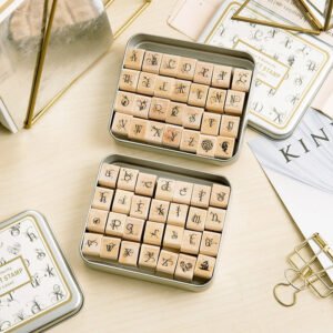 diy butterfly love floral series tin boxed letter wood stamp set a1
