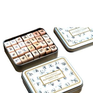 diy butterfly love floral series tin boxed letter wood stamp set b