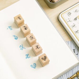 diy butterfly love floral series tin boxed letter wood stamp set b2