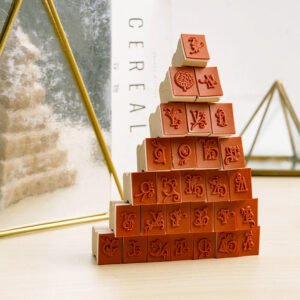 diy butterfly love floral series tin boxed letter wood stamp set c