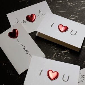 DIY Leather Heart 3D I Love You Valentine's Day Card