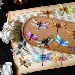 Dragonfly Holographic Hot Stamping Clear Transparent Stickers dragonfly holographic hot stamping pet stickers b5