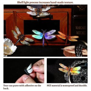 Dragonfly Holographic Hot Stamping Clear Transparent Stickers dragonfly holographic hot stamping pet stickers c