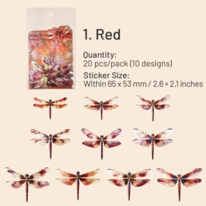 Dragonfly Holographic Hot Stamping Clear Transparent Stickers dragonfly holographic hot stamping pet stickers sku 1