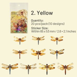 Dragonfly Holographic Hot Stamping Clear Transparent Stickers dragonfly holographic hot stamping pet stickers sku 2