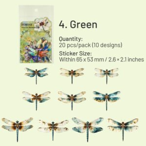 Dragonfly Holographic Hot Stamping Clear Transparent Stickers dragonfly holographic hot stamping pet stickers sku 4
