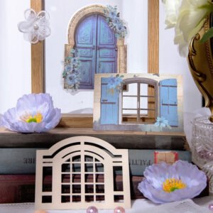 dream flower window series retro hollow decorative stickers b