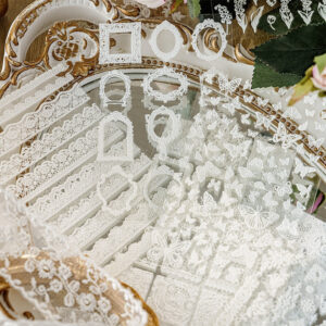 Dreamland Garden 5D Embossed Vintage Lace Decorative Stickers Side View -