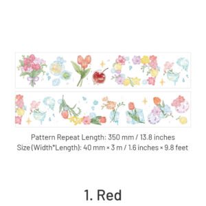 dreamy glass fantasy series fresh floral washi tape sku 1
