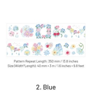 dreamy glass fantasy series fresh floral washi tape sku 2