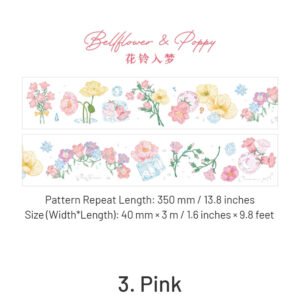 dreamy glass fantasy series fresh floral washi tape sku 3