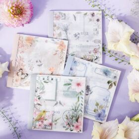 Dual-material Die-cut Sticker Book - Borders, Text, Stamps, Flowers