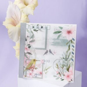 dual material die cut sticker book borders text stamps flowers b1