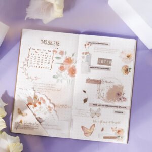 dual material die cut sticker book borders text stamps flowers b4