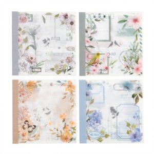 dual material die cut sticker book borders text stamps flowers b7