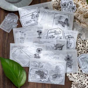 Dual-material Plant Stickers - Fern, Mushroom, Butterfly, Hydrangea, Hibiscus, Peony, Daisy, Poppy