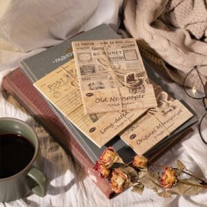 dual material vintage manuscript and invoice decorative paper a
