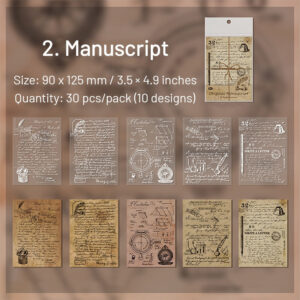 dual material vintage manuscript and invoice decorative paper sku 2
