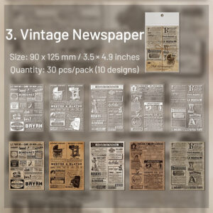 dual material vintage manuscript and invoice decorative paper sku 3