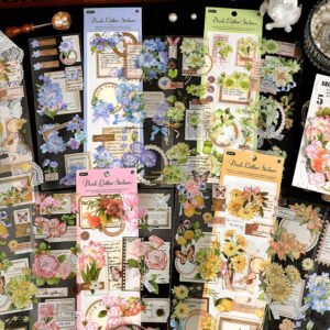 Dusk Letter Series Long Strip Flower Stickers