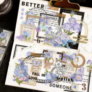 dusk letter series long strip flower stickers b3
