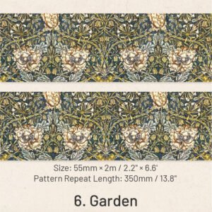 earth paradise series vintage floral washi tape sku 6