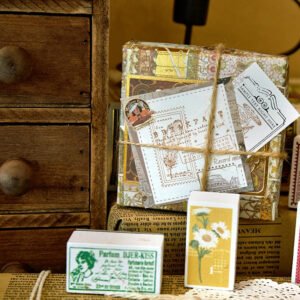 earthly world vintage text illustration wooden rubber stamp b3