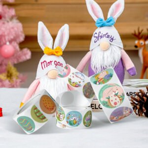 easter bunny and egg cartoon coated paper stickers 500pcs b2