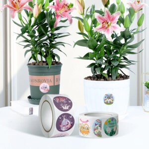 easter bunny and egg cartoon coated paper stickers 500pcs b3